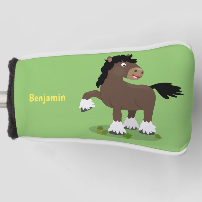 Funda Para Palo De Golf Cute Clydesdale personalizado de caballo ilustraci (Anverso)