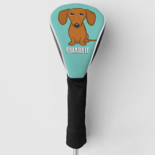 Funda Para Palo De Golf Cute Dachshund Nombre Personalizado Perro Wiener