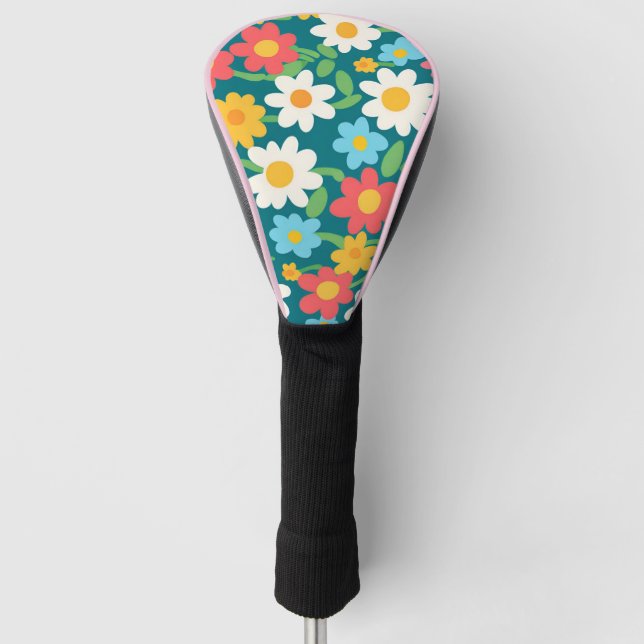Funda Para Palo De Golf Cute Daisy Flower Escuela de patrón botánico (Anverso)