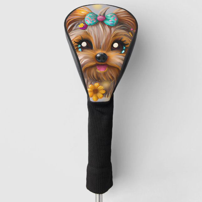 Funda Para Palo De Golf Cute Yorkie Kawaii Puppy (Anverso)