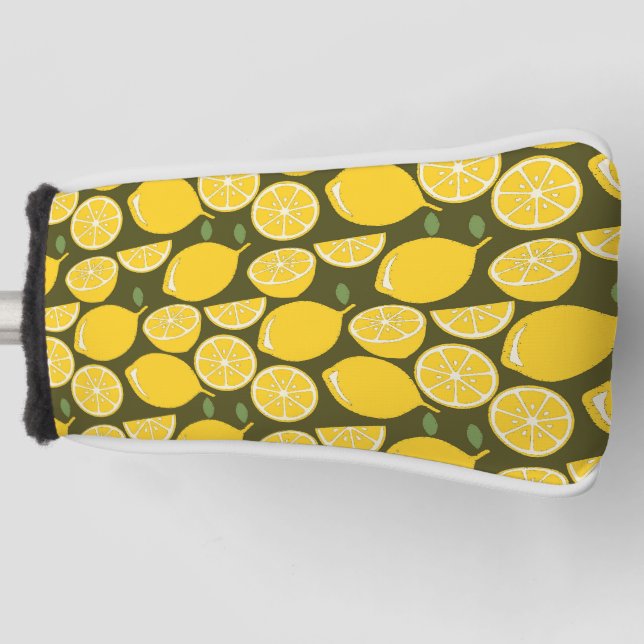 Funda Para Palo De Golf Cuto de diversión moderno amarillo limón (Anverso)