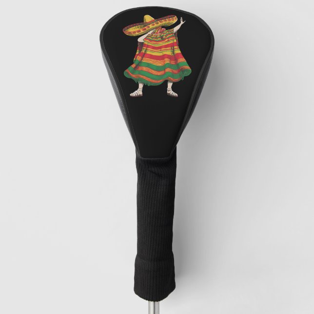 Funda Para Palo De Golf Dabbing Poncho Mexicano Fiesta Partido Cinco De Ma (Anverso)
