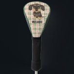 Funda Para Palo De Golf Dachshund con cable | Nombre personalizado de Cute<br><div class="desc">Cubierta del club de golf con un bonito Dachshund con cable y nombre propio. Hace un divertido regalo personalizado junto con las bolas de golf Teckel a juego.</div>