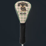 Funda Para Palo De Golf Dachshund con cable | Nombre personalizado de Cute<br><div class="desc">Cubierta del club de golf con un bonito Dachshund con cable y nombre propio. Hace un divertido regalo personalizado junto con las bolas de golf Teckel a juego.</div>