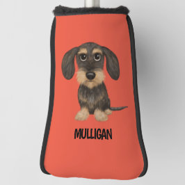 Funda Para Palo De Golf Dachshund con cable | Nombre personalizado de Cute
