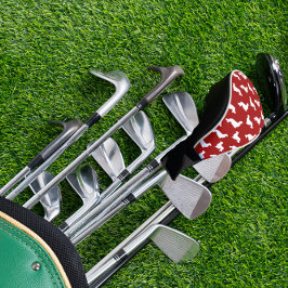 Funda Para Palo De Golf Dachshund De Cabello Largo Amante Golfer Luz Azul