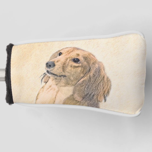 Funda Para Palo De Golf Dachshund (Longhaired) Painting - Original Dog Art (Anverso)