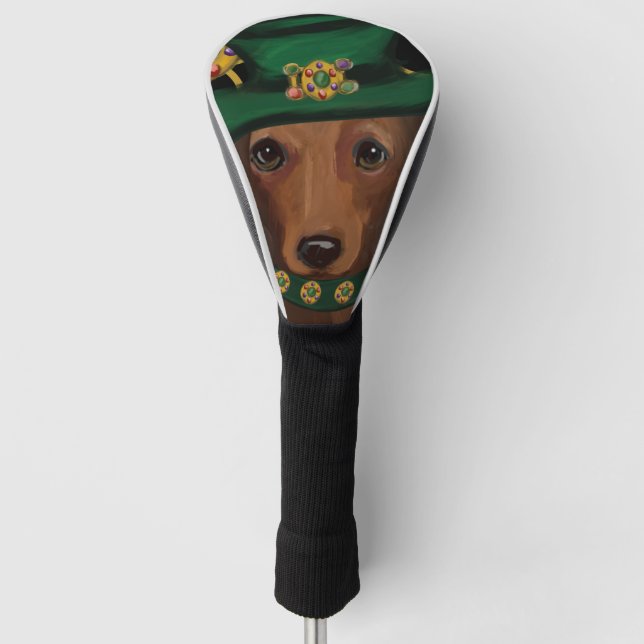 Funda Para Palo De Golf Dachshund pelirrojo de pelo largo (Anverso)