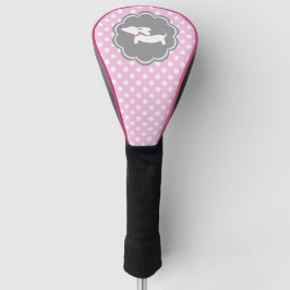 Funda Para Palo De Golf Dachshund Pink Polka Dot Golf Cover Woods