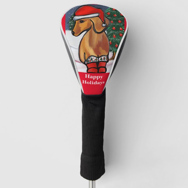 Funda Para Palo De Golf Dachshund rojo    (Anverso)