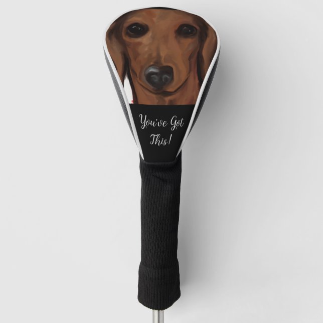 FUNDA PARA PALO DE GOLF DACHSHUND ROJO          (Anverso)
