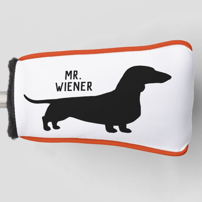 Funda Para Palo De Golf Dachshund Silhouette Wiener Dog Personalizado (Anverso)