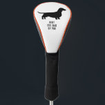 Funda Para Palo De Golf Dachshund Silhouette Wiener Dog Personalizado<br><div class="desc">Cubierta de cabeza de golf de perro de peluquería divertida. Personaliza con nombre u otro texto para un regalo original para cualquier golfista que ame Dachshunds!</div>
