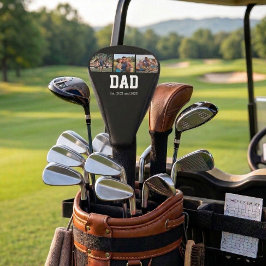 Funda Para Palo De Golf Dad Est. Bold White Font 3 Photo Fathers Day Gift 