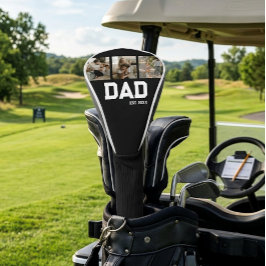 Funda Para Palo De Golf Dad Established 3 Photo Customizable Year Gift