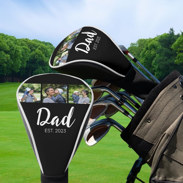 Funda Para Palo De Golf Dad Established Elegant Script Black 3 Photo (Subido por el creador)