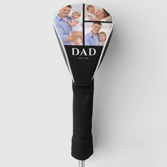 Funda Para Palo De Golf Dad Established Modern Black 3 Photo (Anverso)