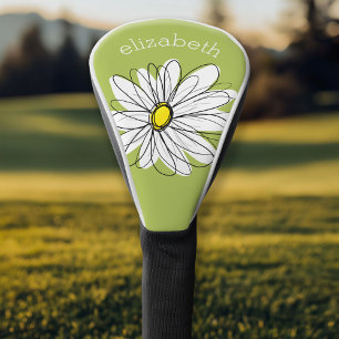 Funda Para Palo De Golf Daisy de moda con verde gris y amarillo