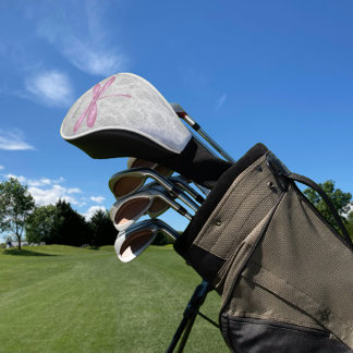 Funda Para Palo De Golf Damasco de la libélula magenta