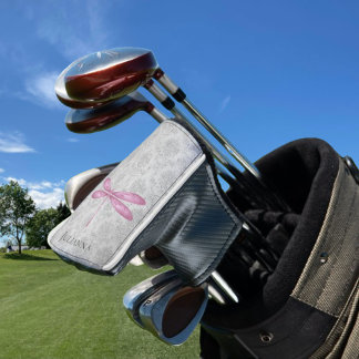 Funda Para Palo De Golf Damasco de la libélula magenta