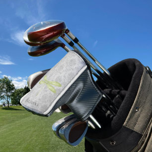 Funda Para Palo De Golf Damasco de la libélula verde