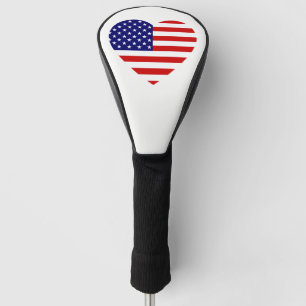 Funda Para Palo De Golf Dccn de la bandera del corazón de Estados Unidos