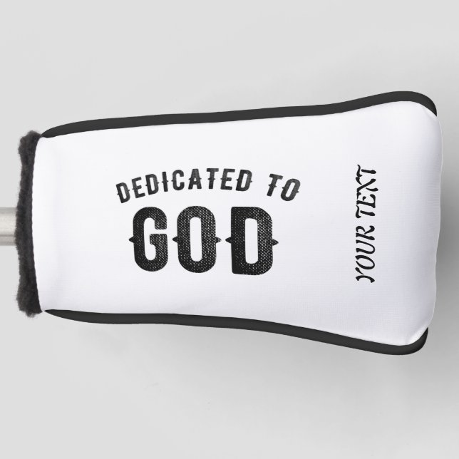 FUNDA PARA PALO DE GOLF DEDICADO A DIOS PERSONALIZABLE GUAY TEXTO NEGRO (Anverso)