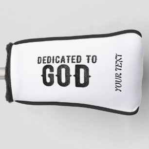 FUNDA PARA PALO DE GOLF DEDICADO A DIOS PERSONALIZABLE GUAY TEXTO NEGRO
