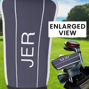 Funda Para Palo De Golf Deportes Modernos Monograma Azul Club Clásico