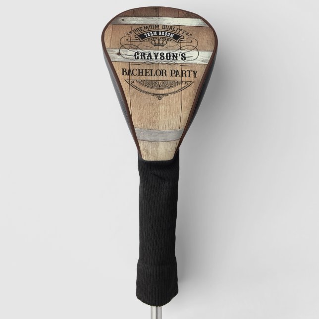 Funda Para Palo De Golf Despedida de Soltero Rústico (Anverso)