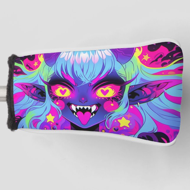 Funda Para Palo De Golf Desquicia la lengua Chica Demon Elf Anime (Anverso)