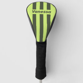 Funda Para Palo De Golf Desvanecimiento de musgo retro con tres rayas de p