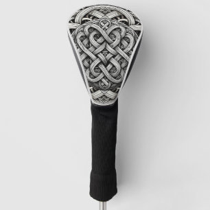 Funda Para Palo De Golf Detaillierte Schwarz-Weißer keltischer Knoten 0001