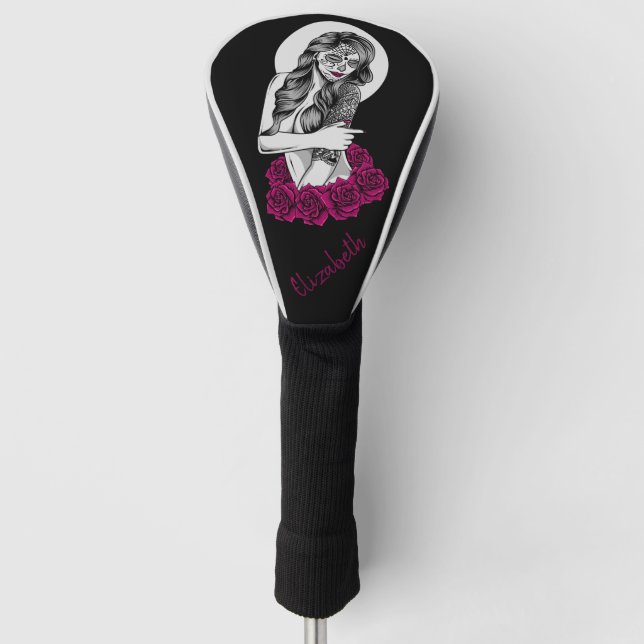 Funda Para Palo De Golf Día de los Muertos y Rosas  (Anverso)