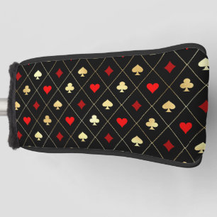 Funda Para Palo De Golf Diamantes Corazones Spades Clubs Jugando Patrón De