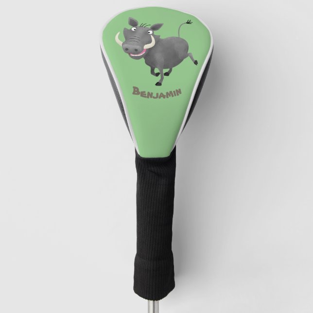 Funda Para Palo De Golf Dibujo divertido de cerdo facóquero africano estil (Anverso)
