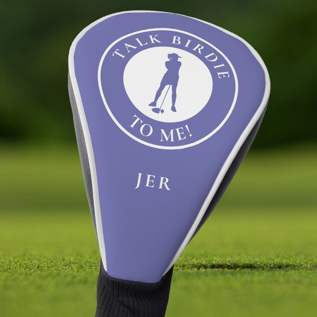 Funda Para Palo De Golf Dicho Divertido Háblale al Pajarito Personalizado  (Funny Saying Talk Birdie To Me Custom Monogram Golf Head Cover)