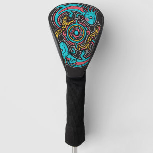 Funda Para Palo De Golf Dios Azteca Xolotl Luchando Arte Tribal de Batalla