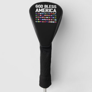 Funda Para Palo De Golf Dios Bendiga a América Orgullo Latino Todos los Pa