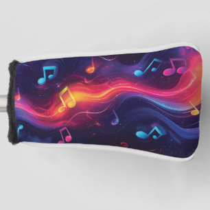 Funda Para Palo De Golf Diseño abstracto de notas musicales flotantes