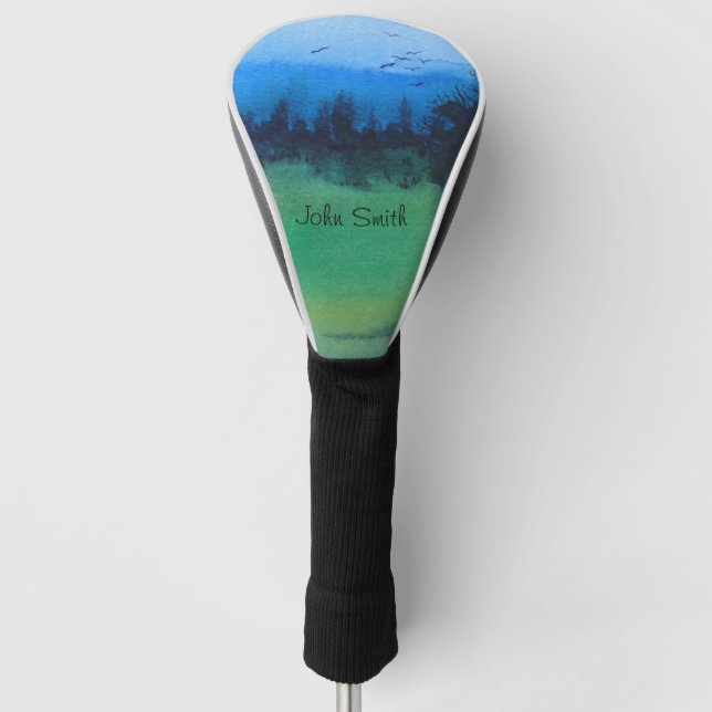 Funda Para Palo De Golf diseño contemporáneo único de madera espeluznante (Anverso)