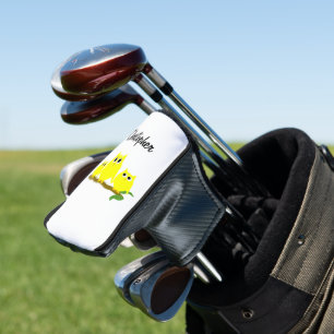 Funda Para Palo De Golf Diseño de búhos personalizados Amarillo