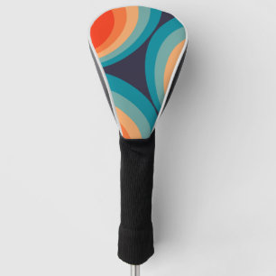 Funda Para Palo De Golf Diseño de círculos retro coloridos