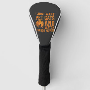 Funda Para Palo De Golf Diseño de Halloween Películas de Terror Gatos Domé
