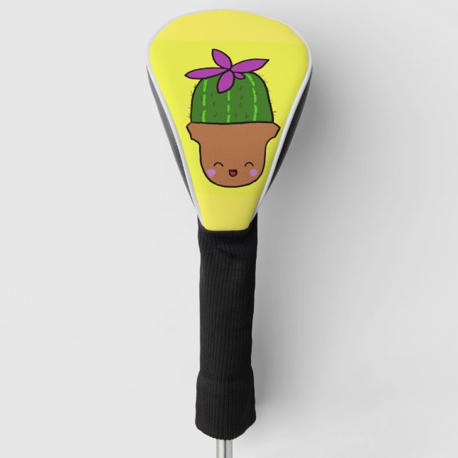 Funda Para Palo De Golf Diseño de la cubierta Cute Cactus Golf Head (Anverso)
