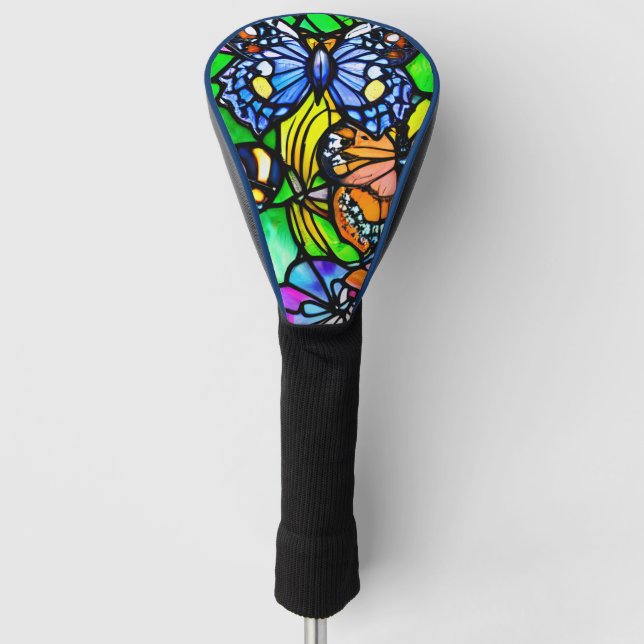 Funda Para Palo De Golf Diseño de mariposa con abstración de vidrio templa (Anverso)