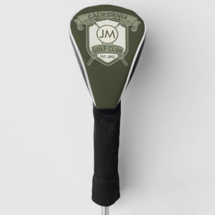 Funda Para Palo De Golf Diseño de monograma de club de golf personalizado