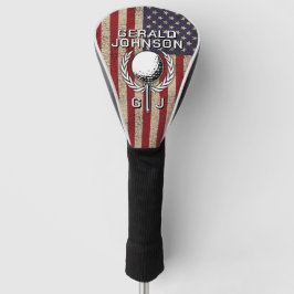 Funda Para Palo De Golf Diseño de monograma de golf de la bandera american