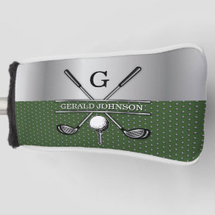 Funda Para Palo De Golf Diseño de monograma de golf elegante y personaliza
