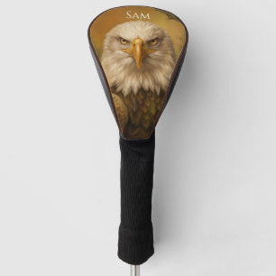 Funda Para Palo De Golf Diseño de nombre de águila calva personalizado